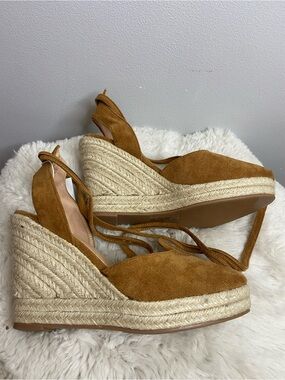 Women’s Tan Espadrille Wedge Slingback
